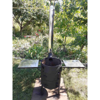 Печь под казан 12-20 л, 6 мм с трубой и столиками