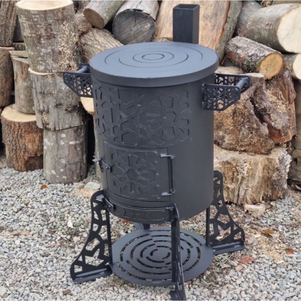 Піч під казан 3 мм 40 см з набірними кільцями та трубою