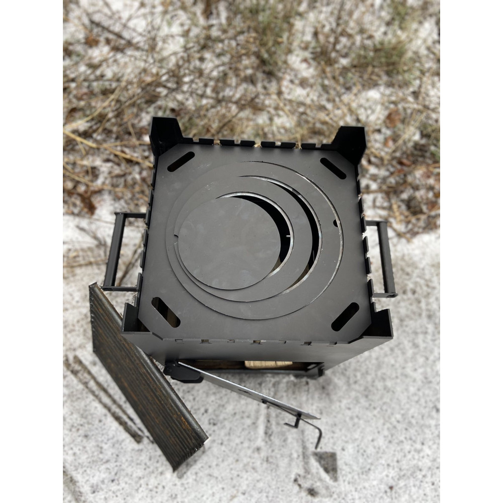 Піч під казан 35 см з кільцями та решіткою-гриль