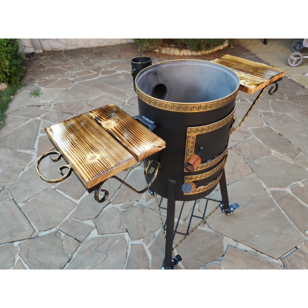 Піч під казан 35 см з трубою та столиками