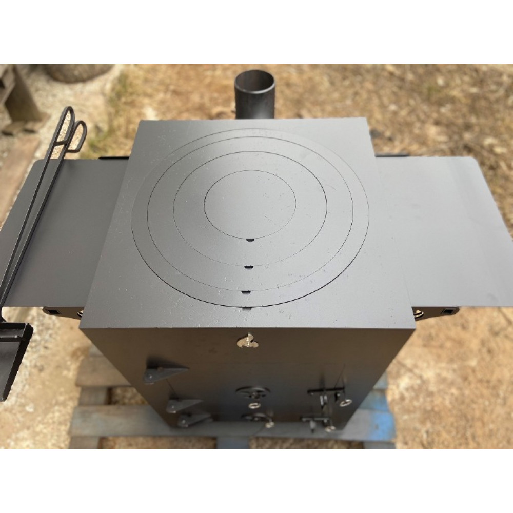 Піч під казан 5 мм, діаметр 46 см, з набірними кільцями та столиками + совок та кочерга в подарунок