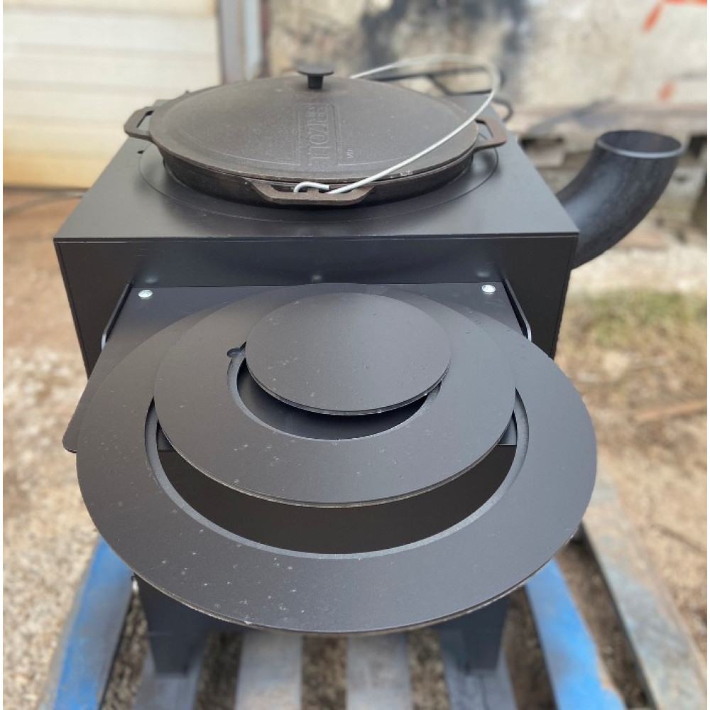 Піч під казан 5 мм, діаметр 46 см, з набірними кільцями та столиками + совок та кочерга в подарунок