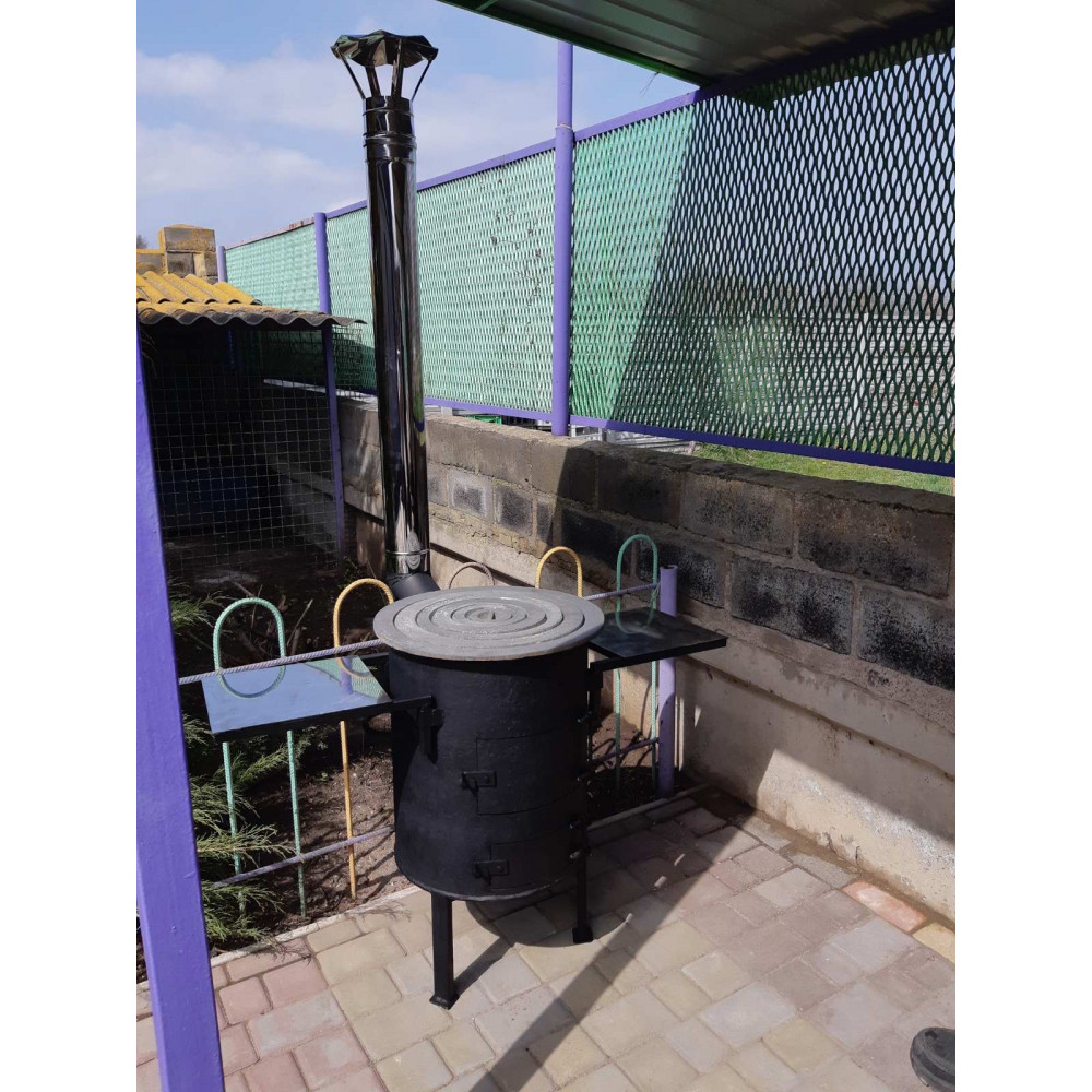 Піч під казан 6-20 л, 6 мм зі зйомними кільцями, трубою та столиками