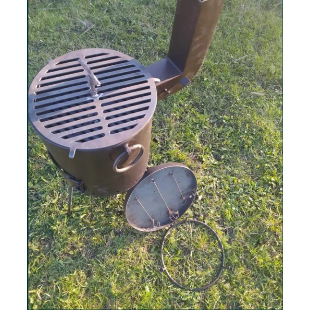 Піч під казан з коптильнею та грилем (30 см)