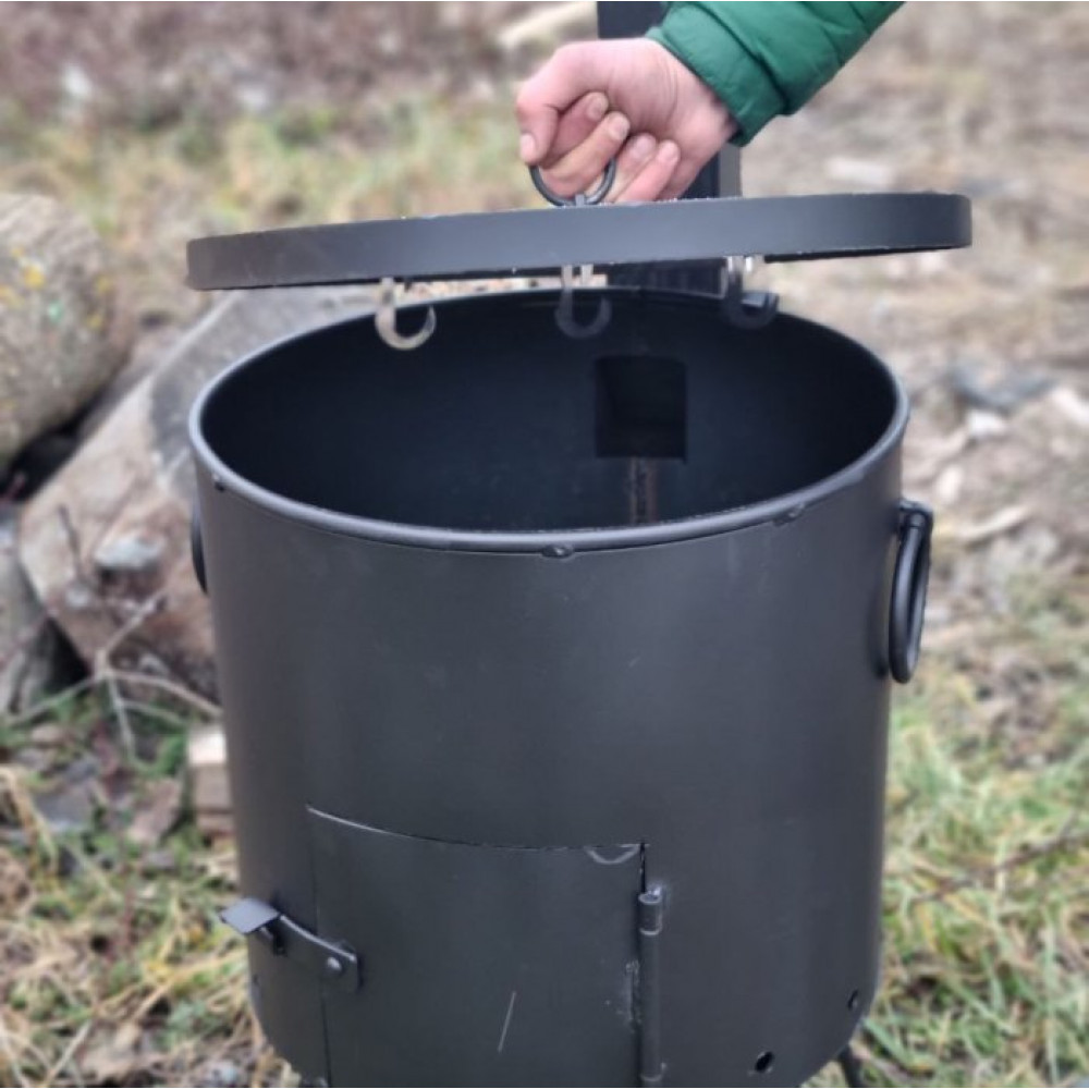 Піч-коптильня під казан з трубою, діаметр 40 см