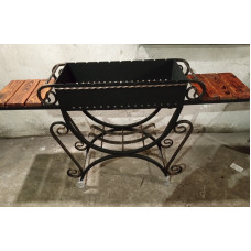 Стаціонарний мангал на 9 шампурів, 3 мм, бокові столики