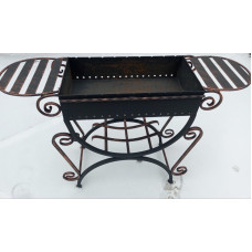 Стаціонарний мангал на 9 шампурів, 3 мм, з боковими столиками