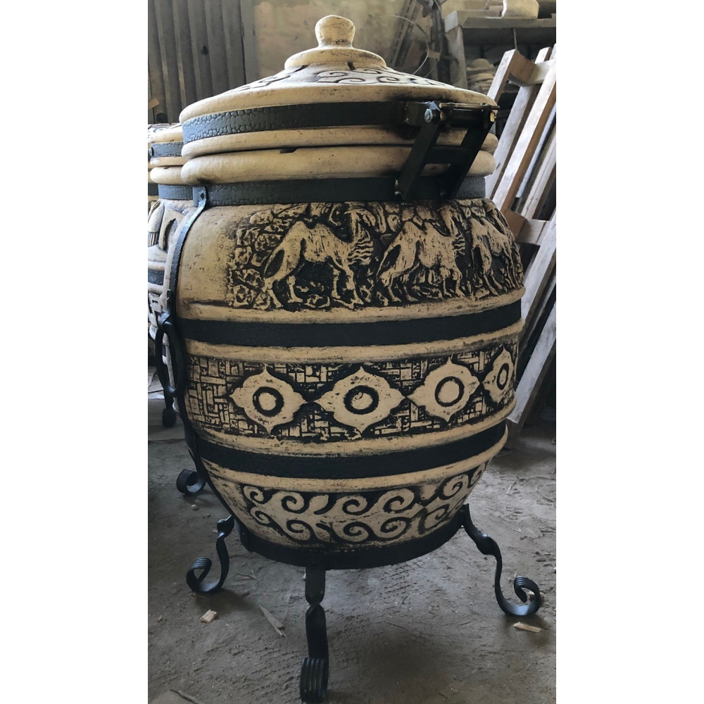 Тандир на 110 л Camel з кришкою Easy Open + ПОДАРУНОК: кочерга, совок, хрестовина