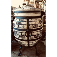 Тандыр на 110 л с крышкой EasyOpen + ПОДАРОК: кочерга, совок, направляющая