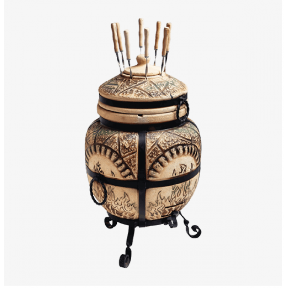 Тандыр на 90 л + ПОДАРОК: кочерга, совок, направляющая, крюк для мяса (Т5)