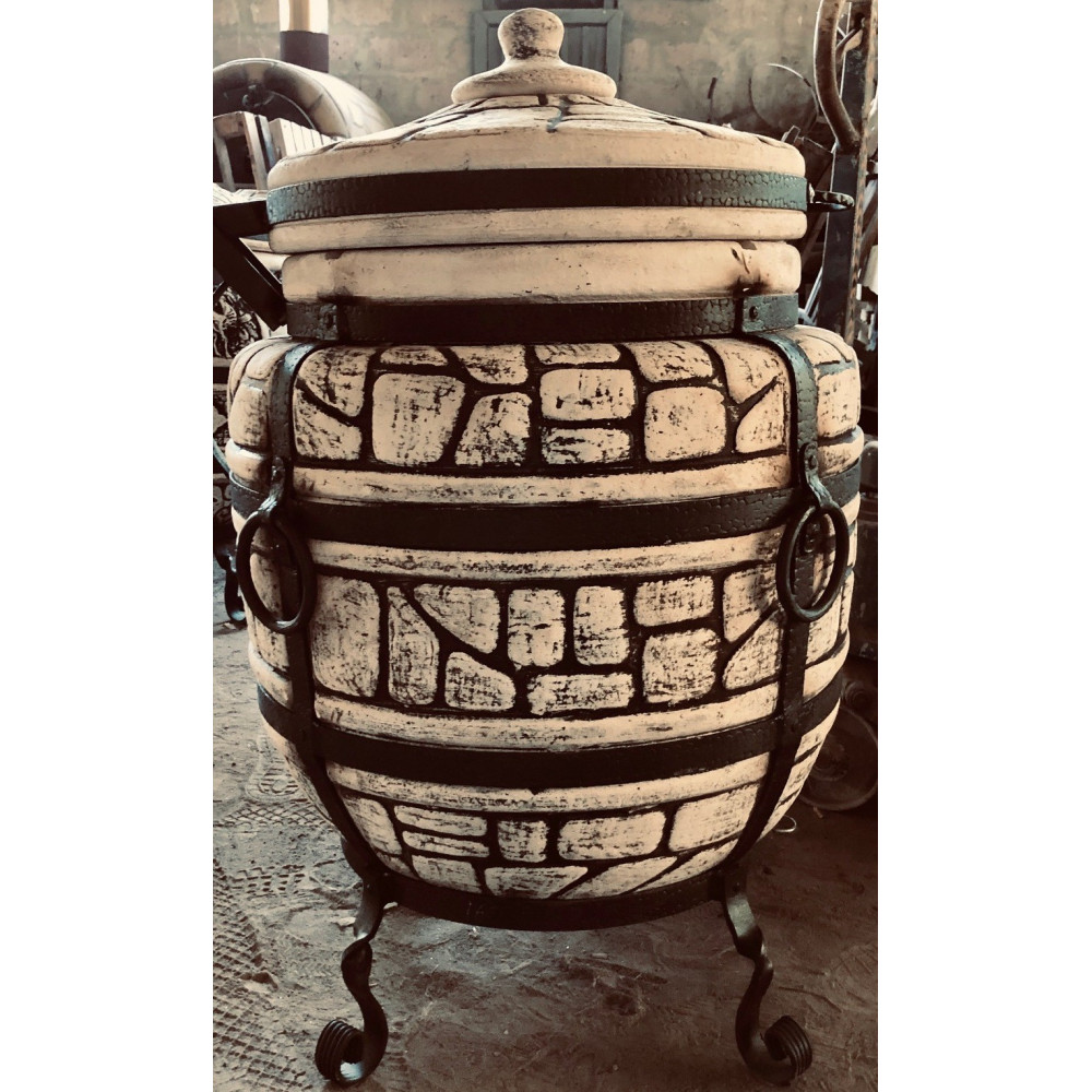 Тандир на 140 л з кришкою Easy Open + ПОДАРУНОК: кочерга, совок, хрестовина