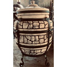 Тандыр на 140 л с крышкой EasyOpen + ПОДАРОК: кочерга, совок, направляющая