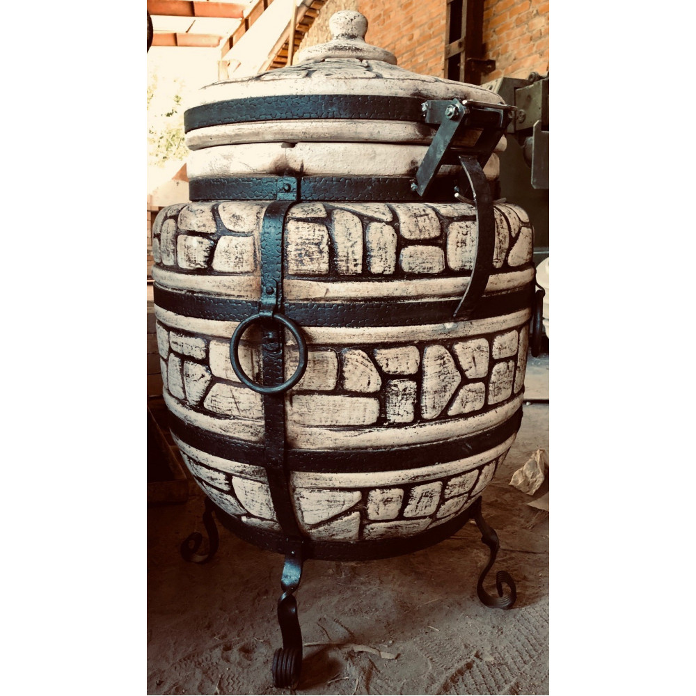 Тандир на 140 л з кришкою Easy Open + ПОДАРУНОК: кочерга, совок, хрестовина