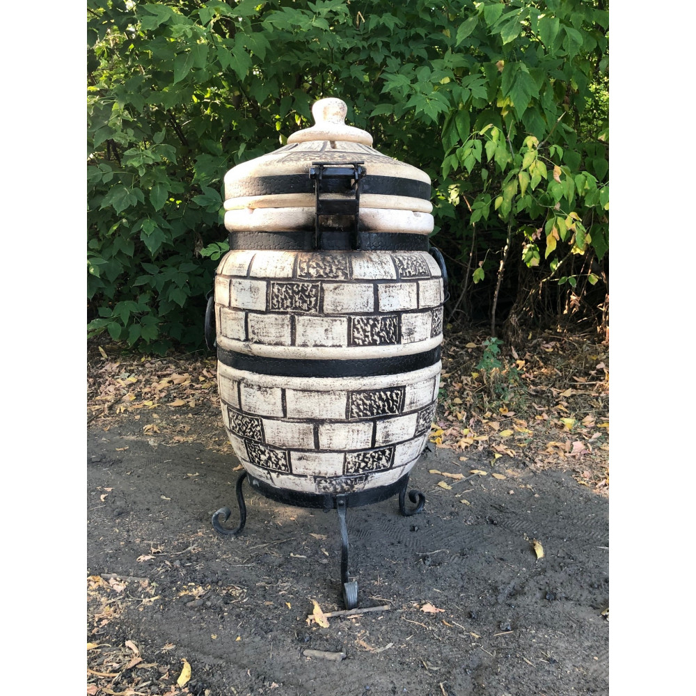 Тандыр на 60 л с крышкой Easy Open + ПОДАРОК: кочерга, совок, направляющая,