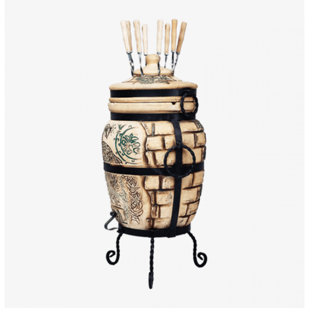 Тандыр на 60л + ПОДАРОК: кочерга, совок, направляющая, крюк для мяса (Т2)