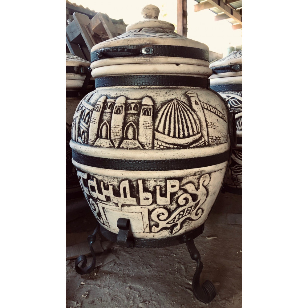 Тандыр на 80 л с крышкой EasyOpen + ПОДАРОК: кочерга, совок, направляющая