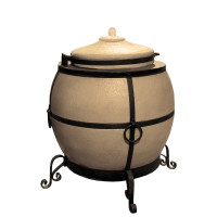 Тандыр утеплённый 140 л, стенки 15 см, с крышкой EasyOpen + ПОДАРКИ: кочерга, совок, направляющая