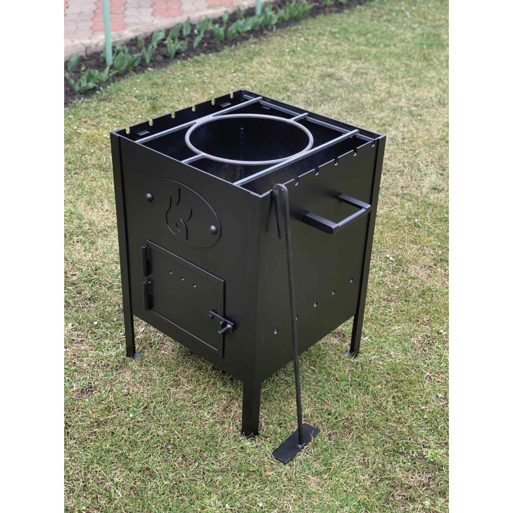 Універсальна піч під казан 6-17 л з решіткою гриль та зйомними кільцями