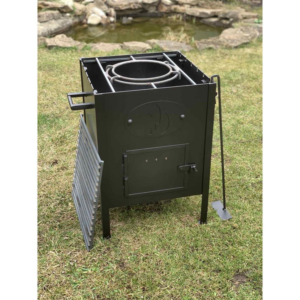 Універсальна піч під казан 6-22 л з решіткою гриль та зйомними кільцями