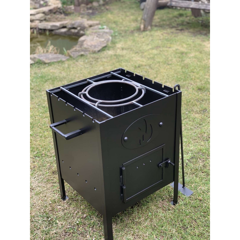 Універсальна піч під казан 6-22 л з решіткою гриль та зйомними кільцями