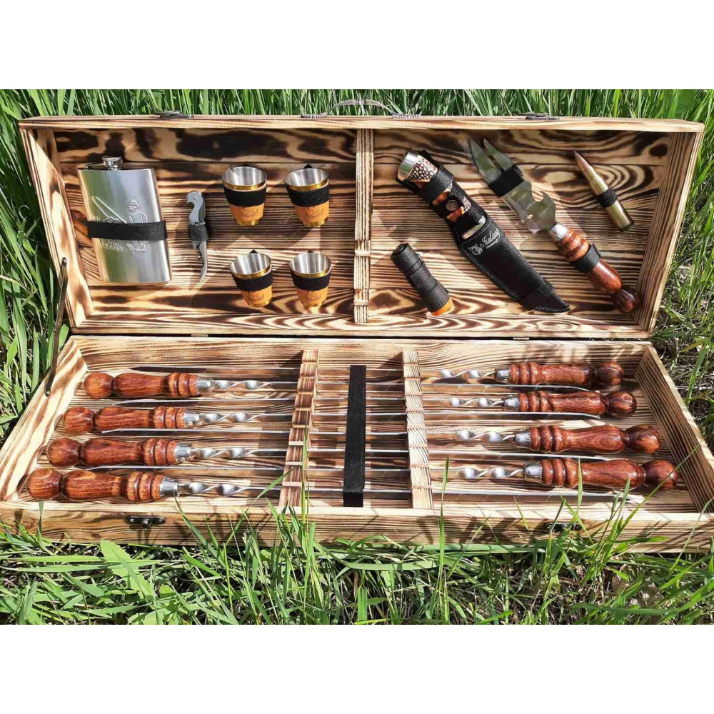 Шампура  КИЗЛЯР подарунковий у дерев'яному кейсі (2028)