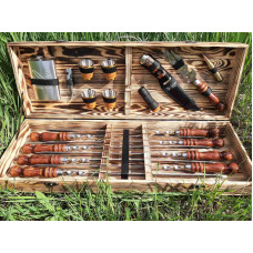 Шампура  КИЗЛЯР подарунковий у дерев'яному кейсі (2028)