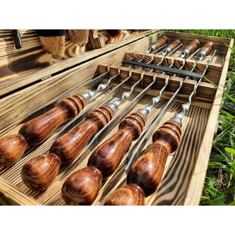 Шампура  КИЗЛЯР подарунковий у дерев'яному кейсі (2028)