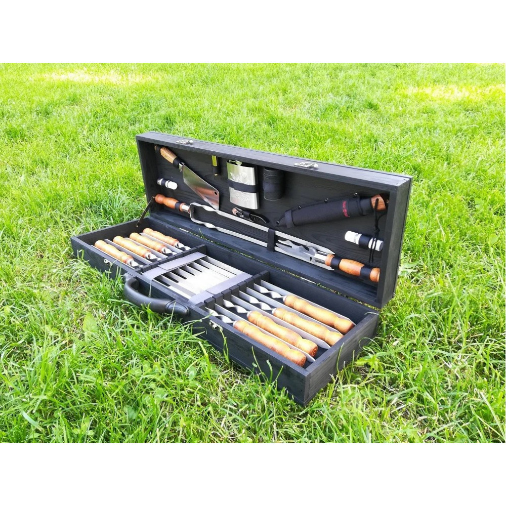 Шампура BLACK BOX в дерев'яному кейсі (M-002)