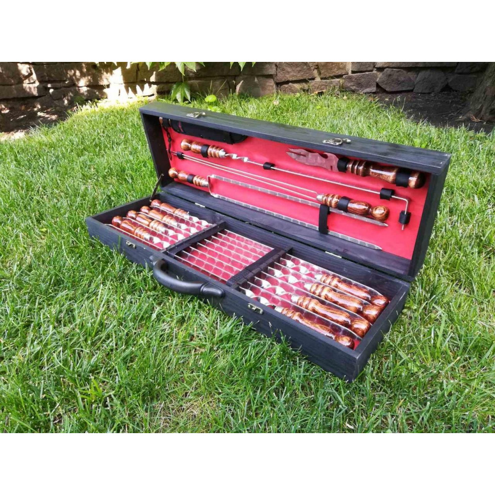 Шампура BLACK BOX в дерев'яному кейсі (VK-010)