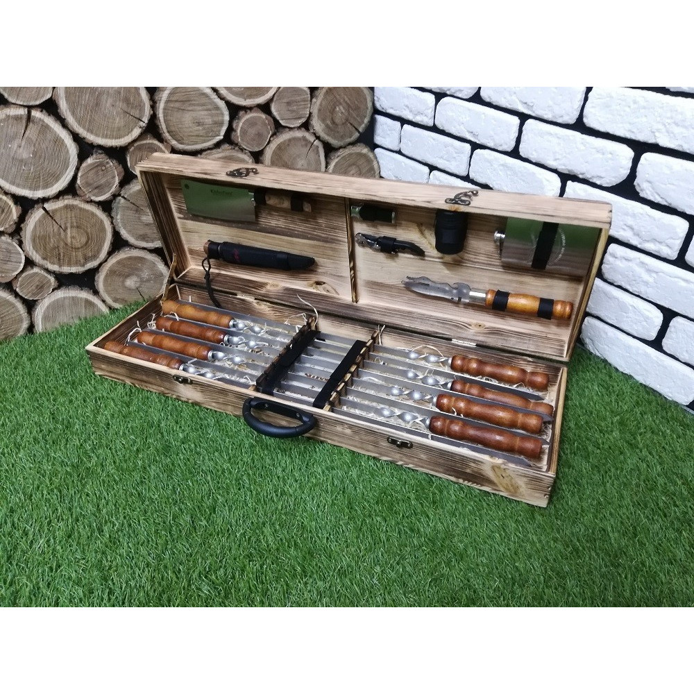 Шампура BLACK BOX в дерев'яному кейсі (M-005)