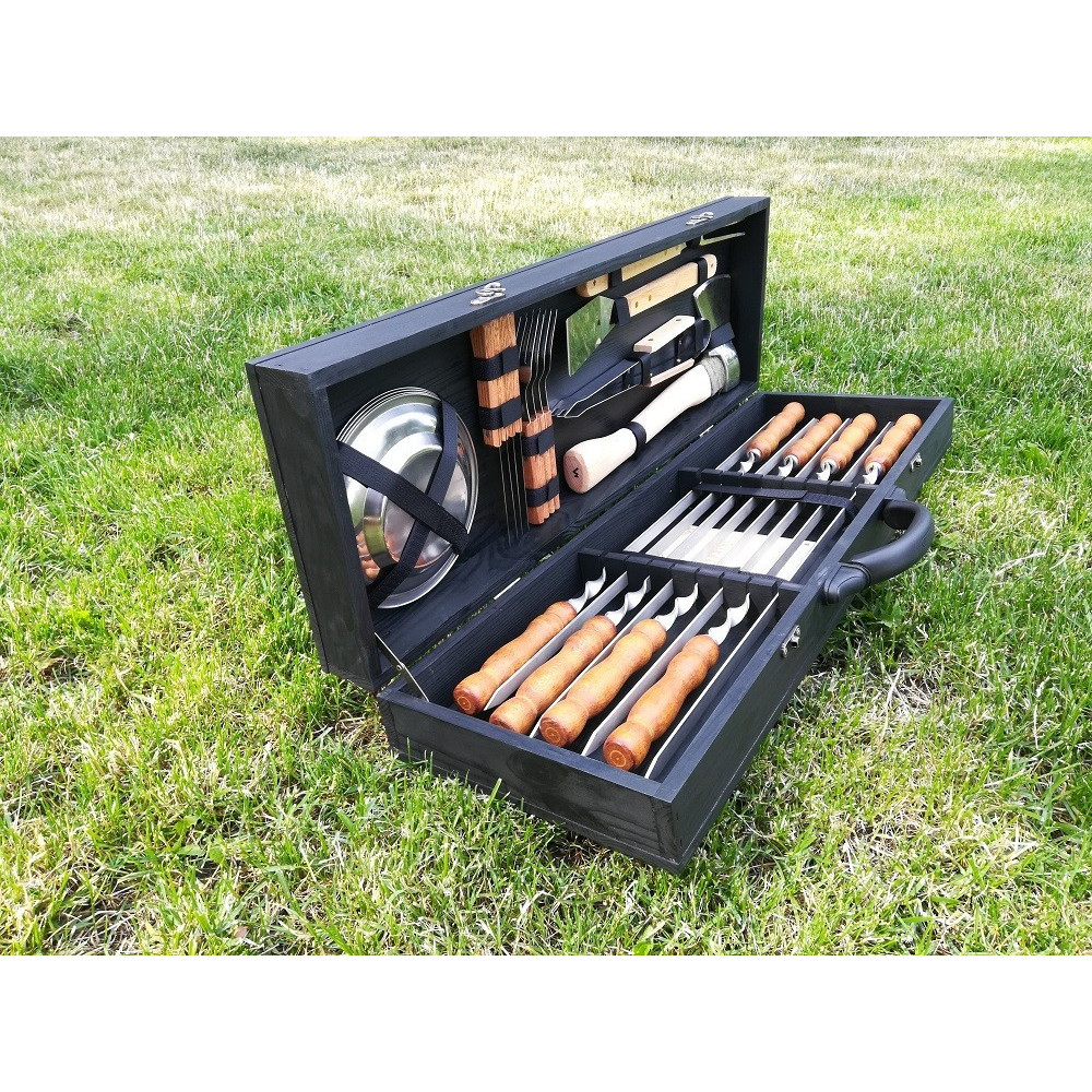 Шампура BLACK BOX в деревянном кейсе (M-015)