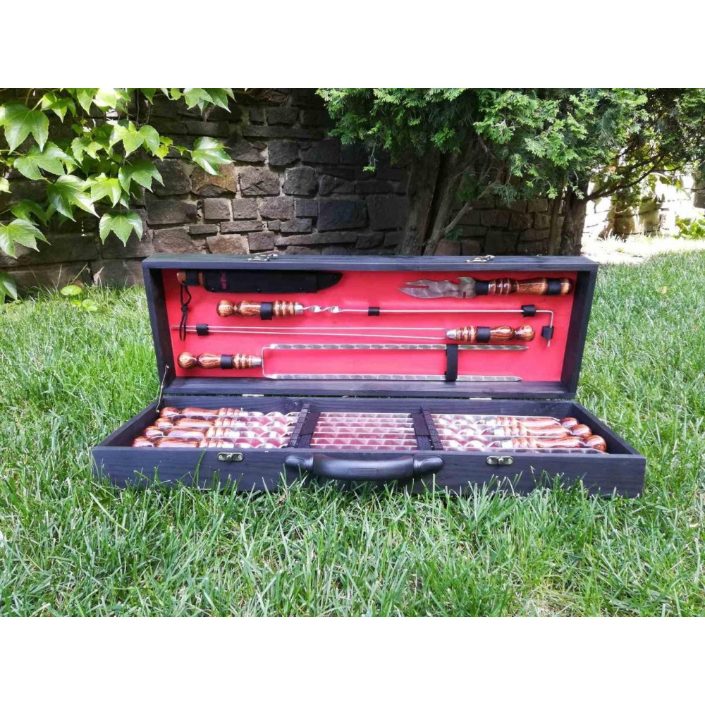 Шампура BLACK BOX в дерев'яному кейсі (VK-010)