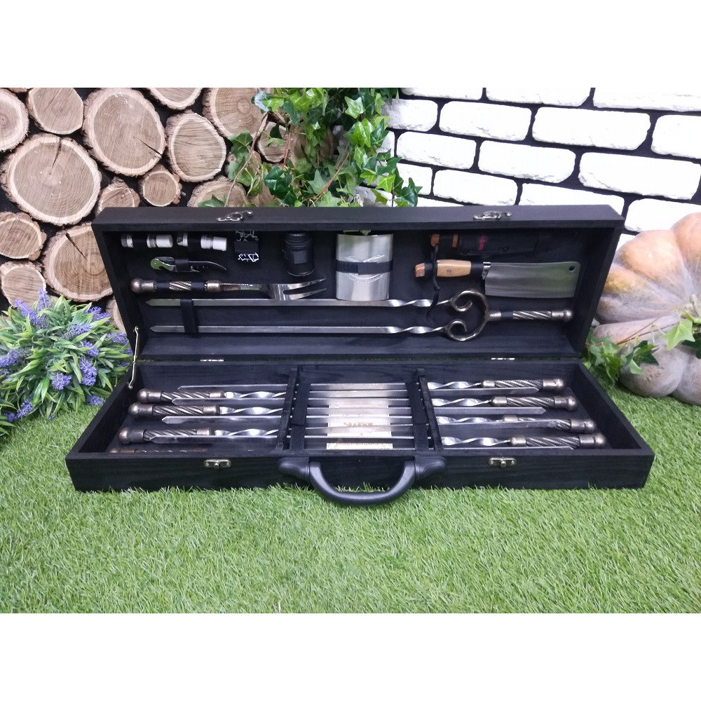 Шампура BLACK BOX в дерев'яному кейсі (С-002)