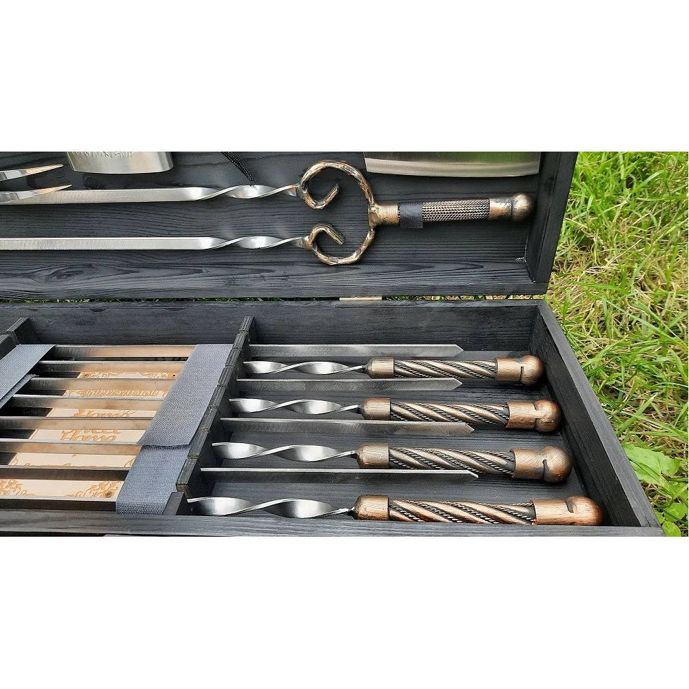 Шампура BLACK BOX в деревянном кейсе (С-007)