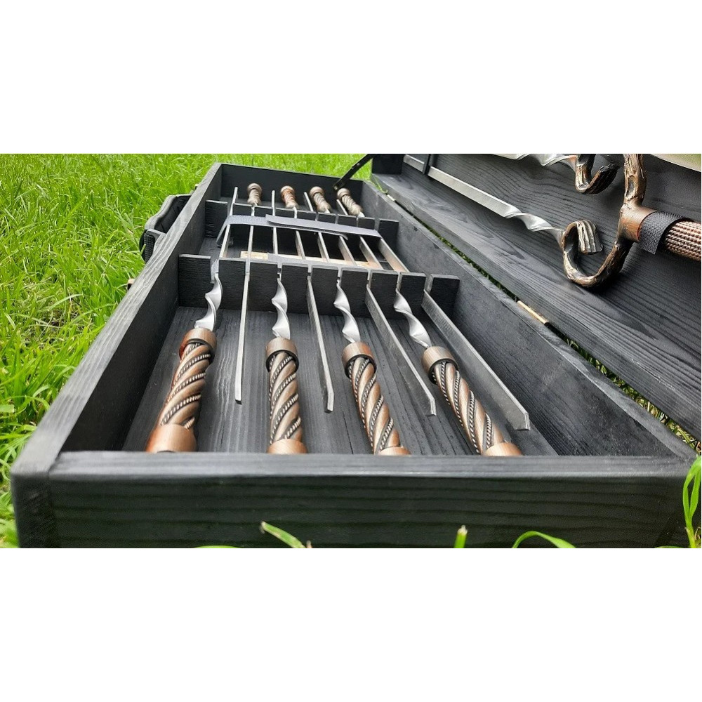 Шампура BLACK BOX в деревянном кейсе (С-007)