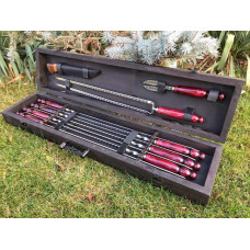 Шампура INDIGO у дерев'яному кейсі. Шампура INDIGO у дерев'яному кейсі.