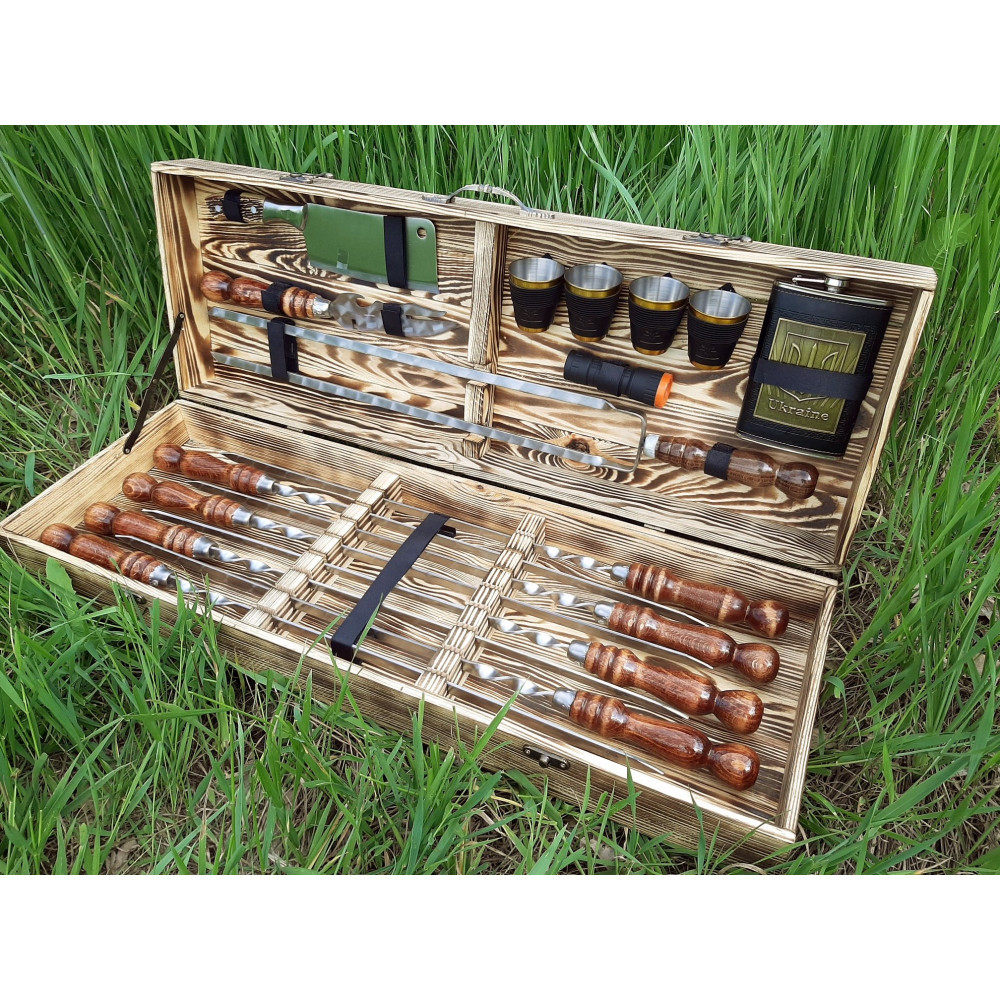 Шампура КИЗЛЯР подарунковий у дерев'яному кейсі (2024)
