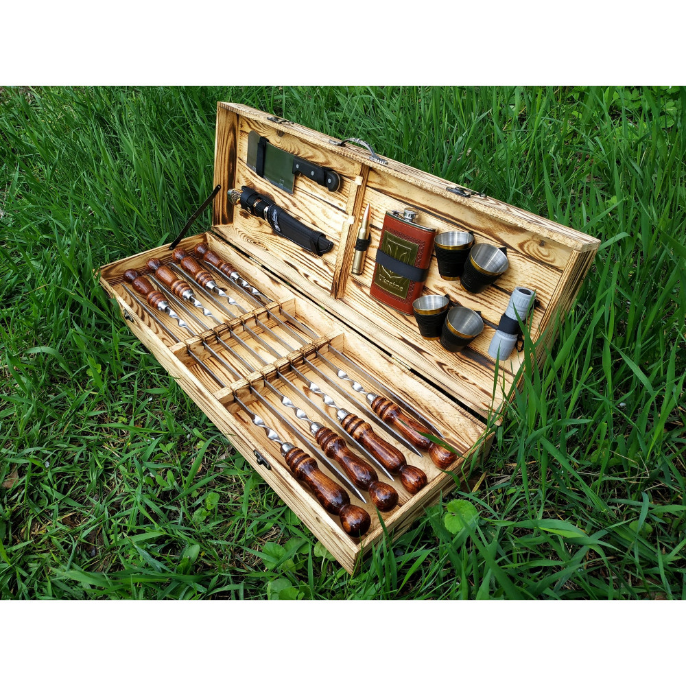 Шампура КИЗЛЯР подарунковий у дерев'яному кейсі (2074)