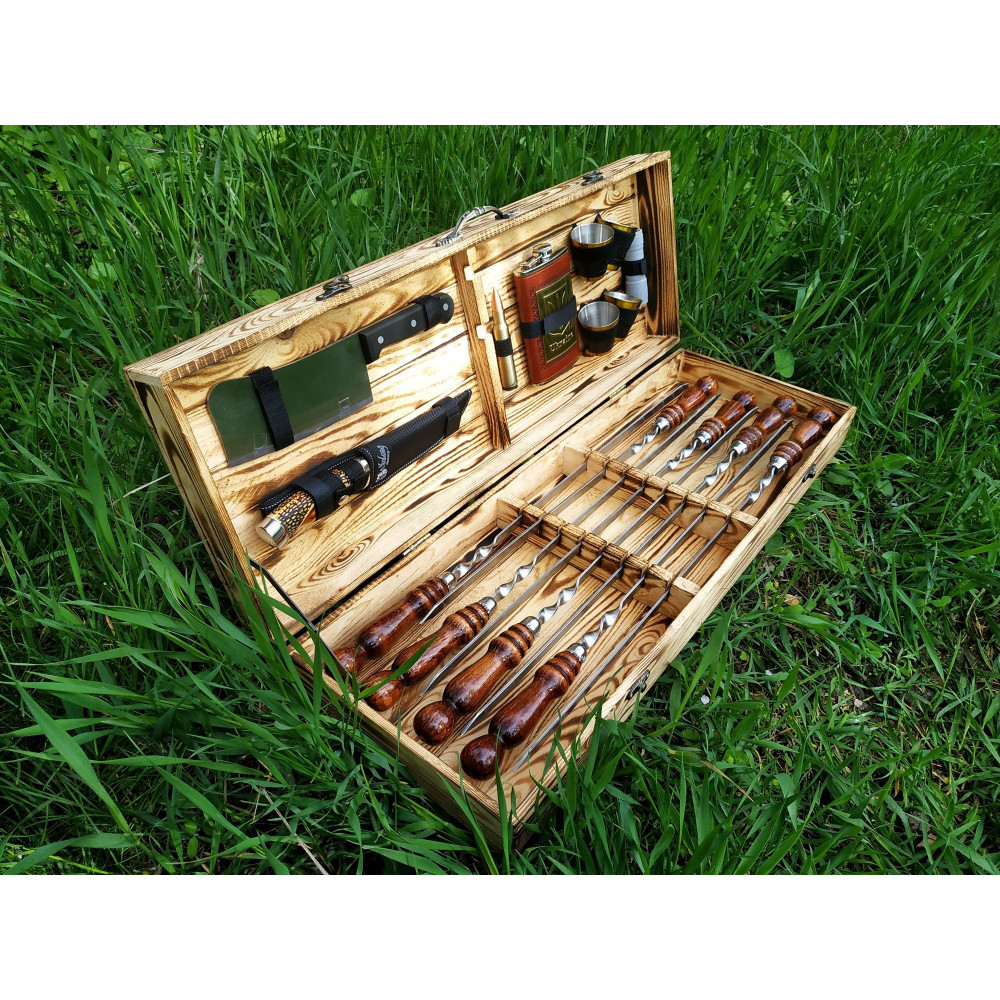 Шампура КИЗЛЯР подарунковий у дерев'яному кейсі (2074)