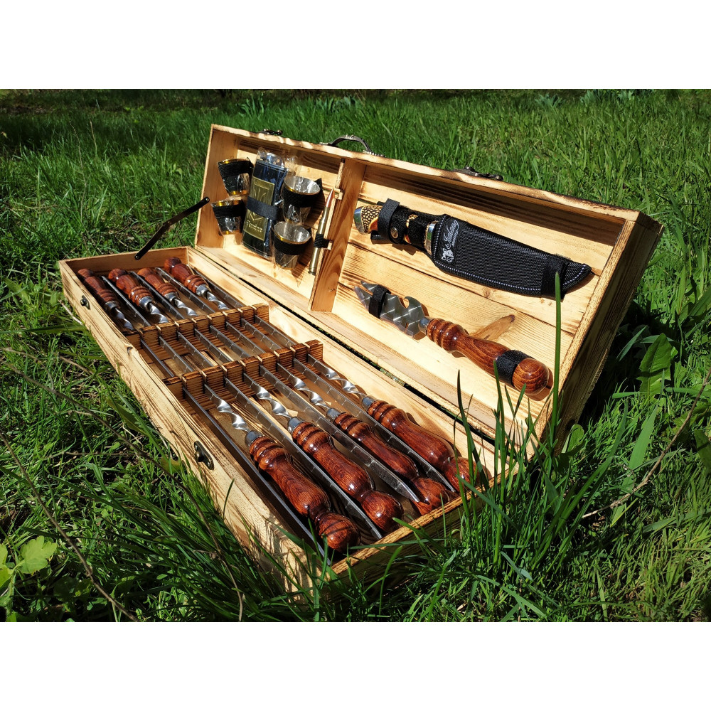 Шампура КИЗЛЯР подарунковий у дерев'яному кейсі (2031)