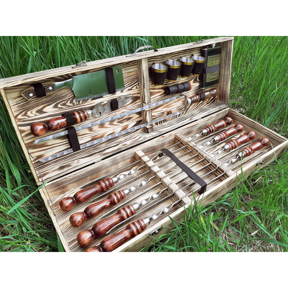 Шампура КИЗЛЯР подарунковий у дерев'яному кейсі (2024)