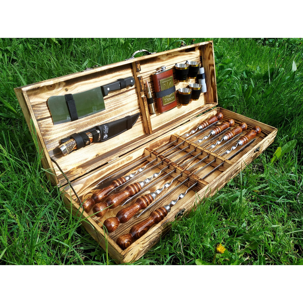 Шампура КИЗЛЯР подарунковий у дерев'яному кейсі (2074)