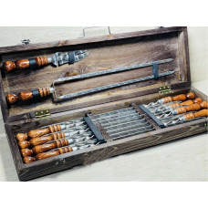 Шампура в дерев'яному кейсі (7614)