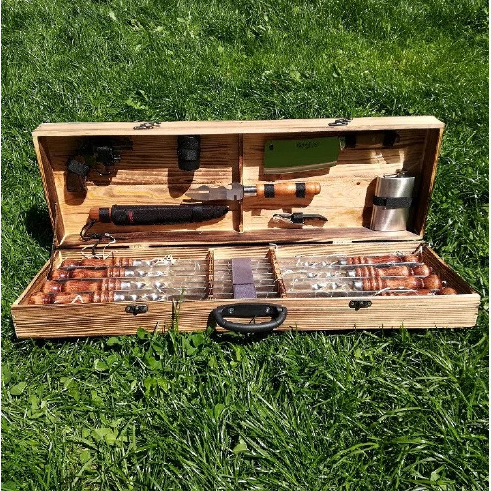 Шампура в деревянном кейсе (V-013)