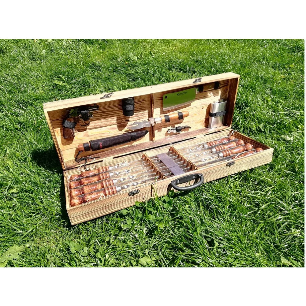 Шампура в деревянном кейсе (V-013)