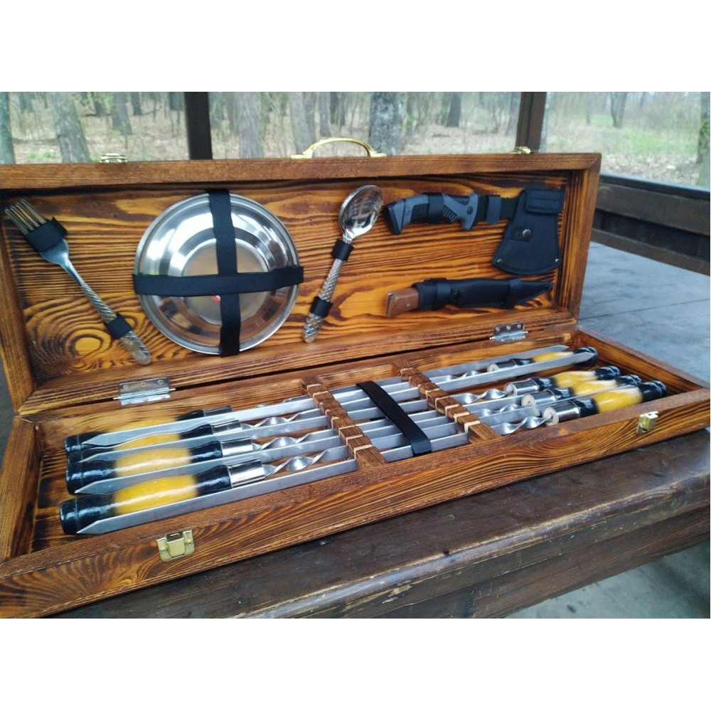 Шампура у дерев'яному кейсі №4