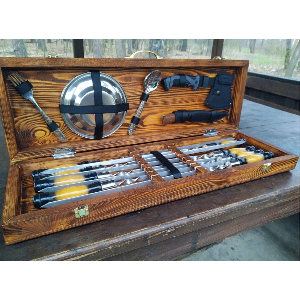 Шампура у дерев'яному кейсі №4