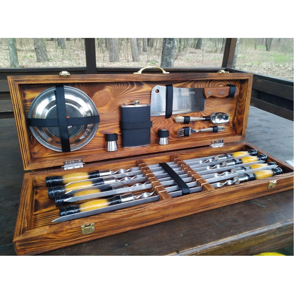 Шампура у дерев'яному кейсі №5