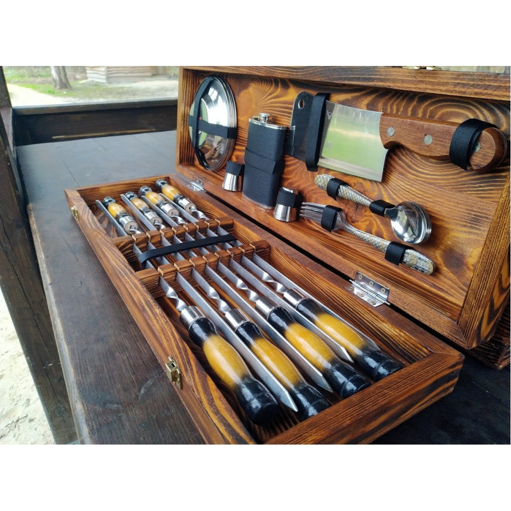 Шампура у дерев'яному кейсі №5