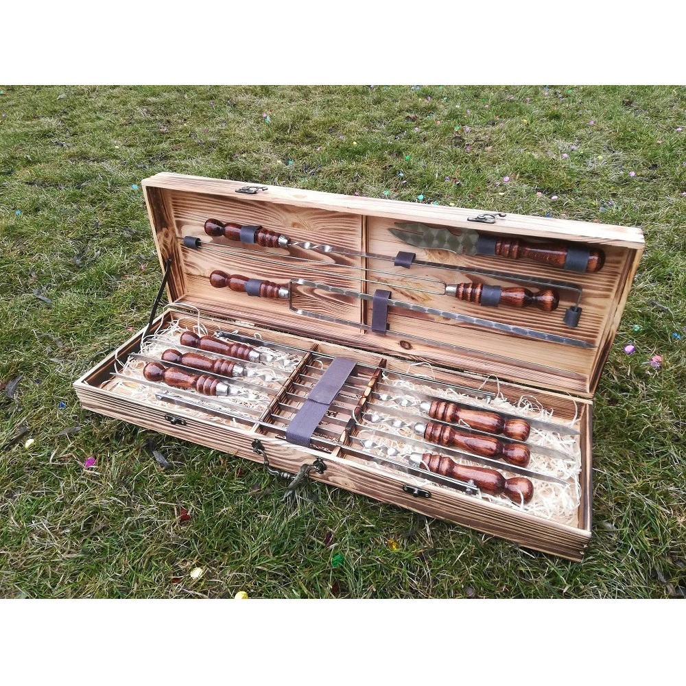 Шампура подарунковий у дерев'яному кейсі (V-005)